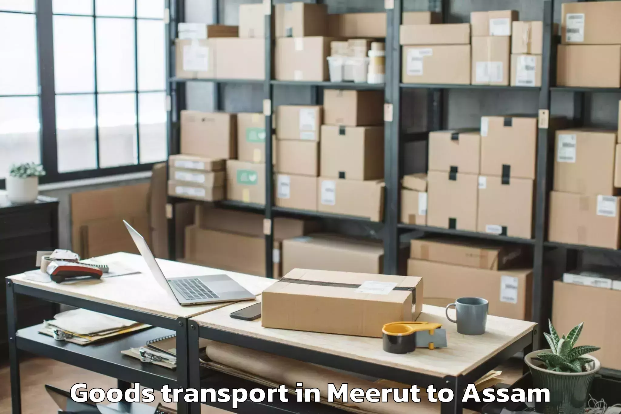 Affordable Meerut to Demow Goods Transport